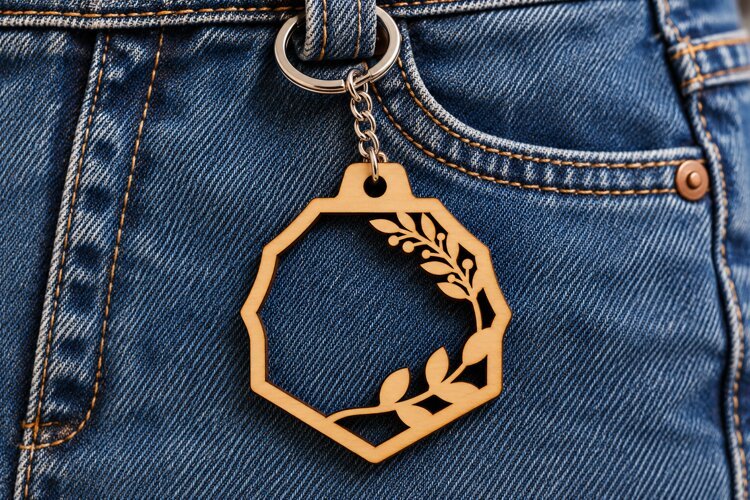 Hexagon Nature Keychain SVG hexagon nature keychain, geometr example image 1