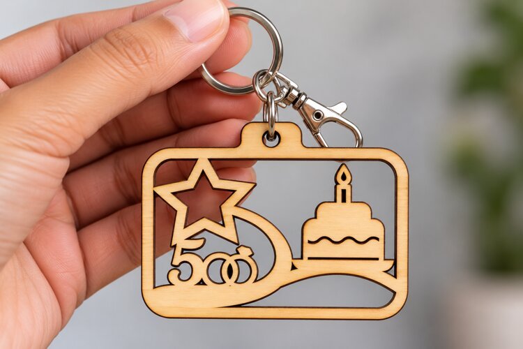 Rectangular Castle Keychain SVG rectangular castle keychain example image 1