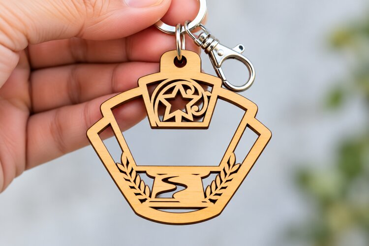 Geometric Landscape Keychain SVG geometric landscape keychai example image 1