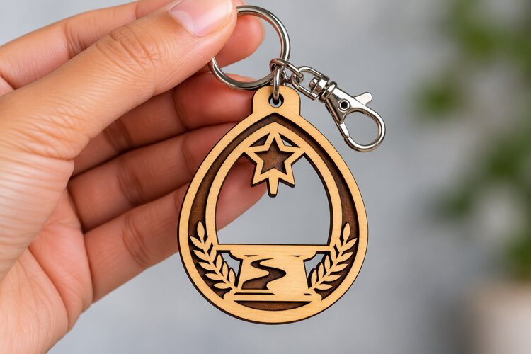 Oval Scenic Keychain Laser Cut SVG oval scenic keychain svg example image 1