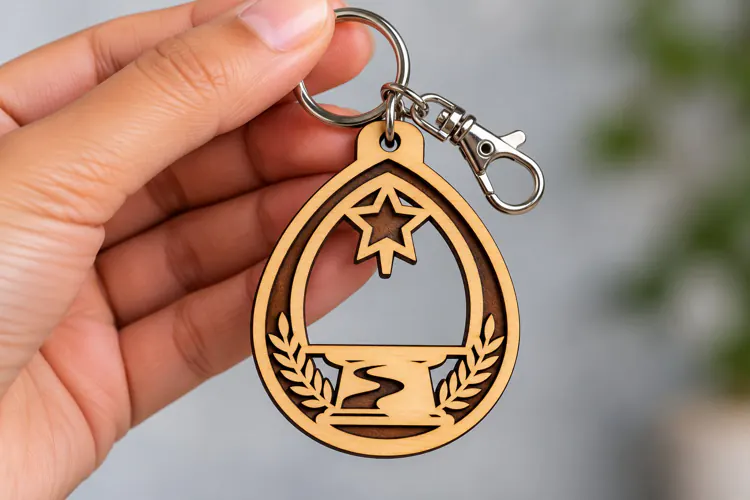 Oval Scenic Keychain Laser Cut SVG oval scenic keychain svg