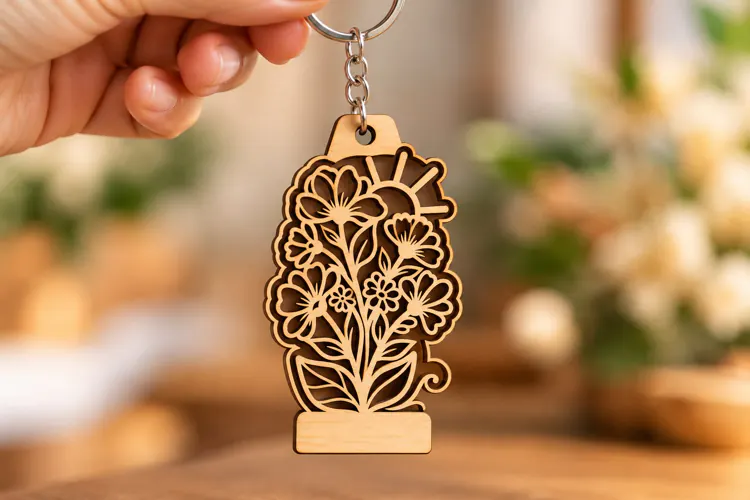 Tall Tree Keychain Laser Cut SVG tall tree keychain svg,