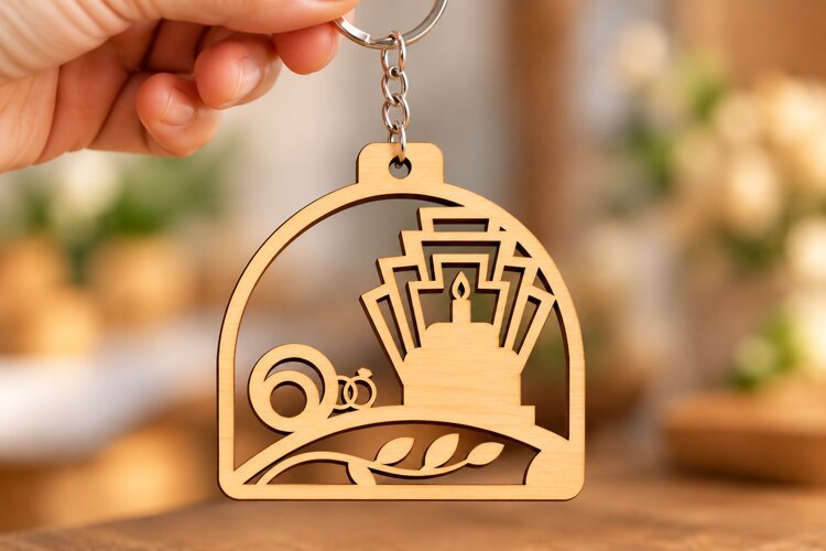 Dome Horizon Keychain SVG dome horizon keychain, arched key example image 1