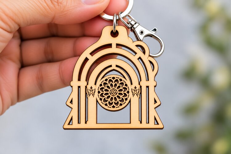 Layered Arch Keychain Laser Cut SVG layered arch keychain example image 1