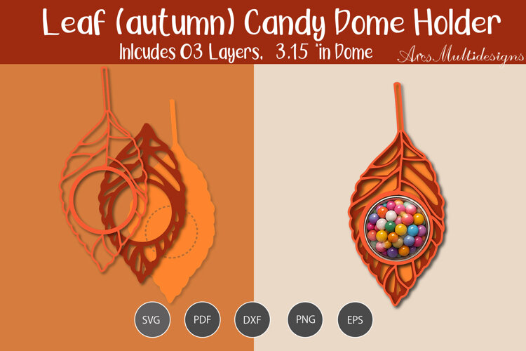 Autumn Leaf candy dome SVG example image 1