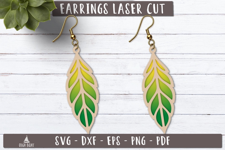 Leaf Earrings SVG Boho Laser Cut design
