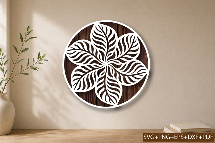 Leaf Mandala Laser Cut SVG