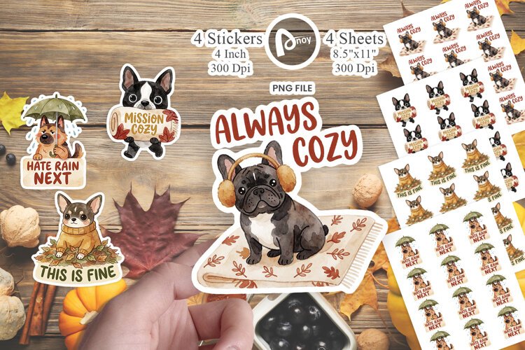 Leaf Pile Zoomies Cozy Chaos Sticker example image 1