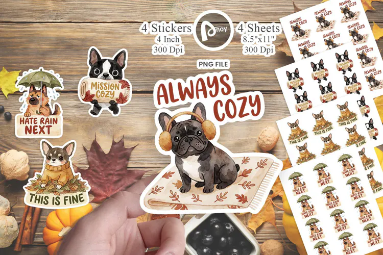 Leaf Pile Zoomies Cozy Chaos Sticker