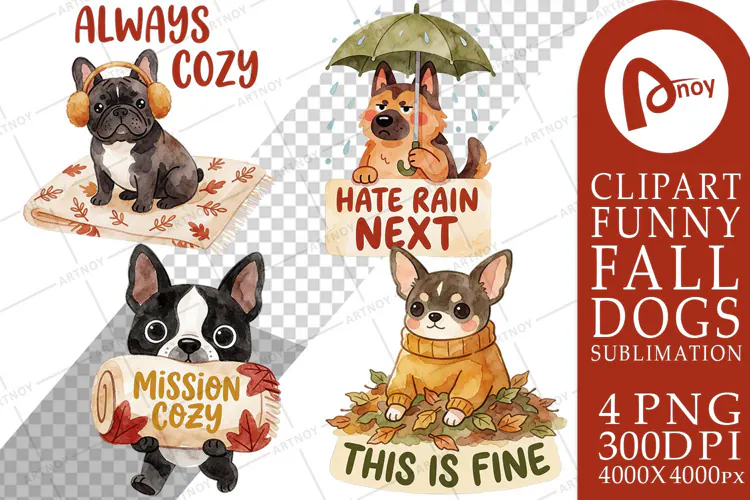 Leaf Pile Zoomies Cozy Chaos Sublimation