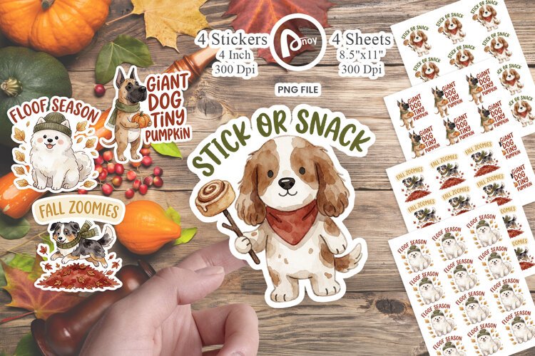 Leaf Pile Zoomies Cozy Chaos Sticker example image 1