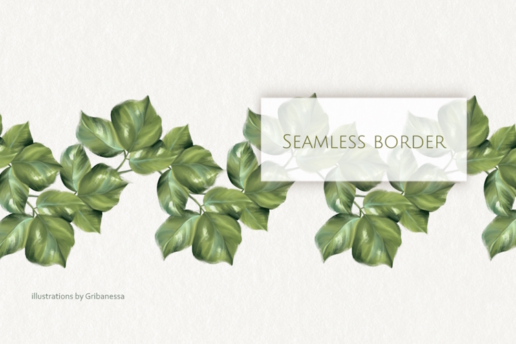 Leaf Seamless Border PNG