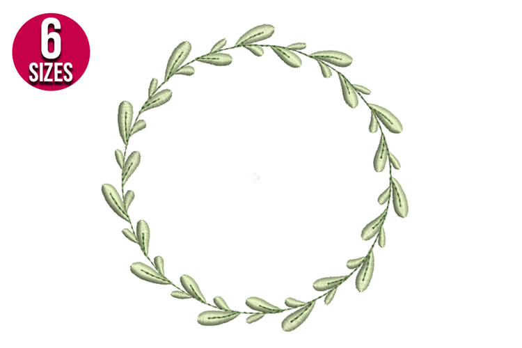 Leaf Wreath Machine Embroidery Design - 6 Sizes