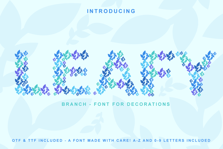 Leafy Branch - Leaves Font for Decoration