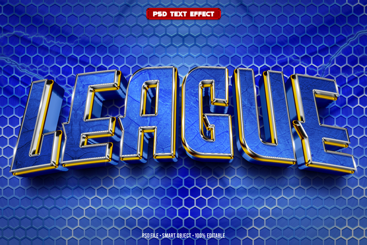 League 3D editable text effect
