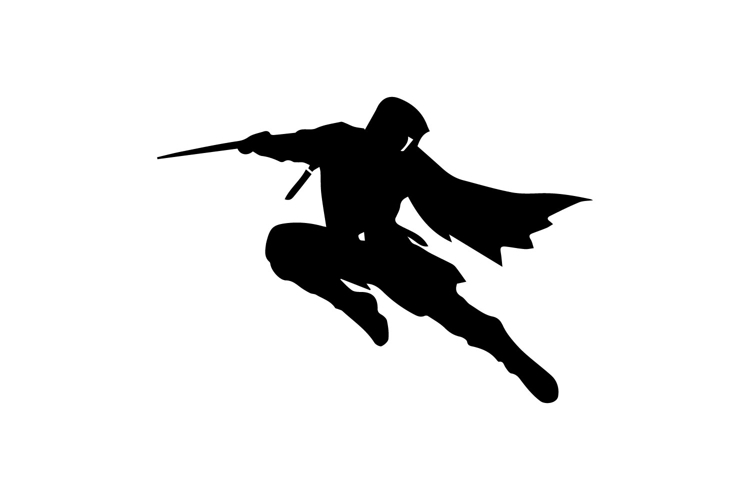 Leaping Assassin Silhouette Illustration Design