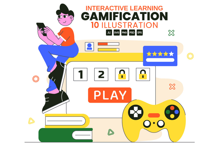 10 Interactive Learning Gamification Illustration