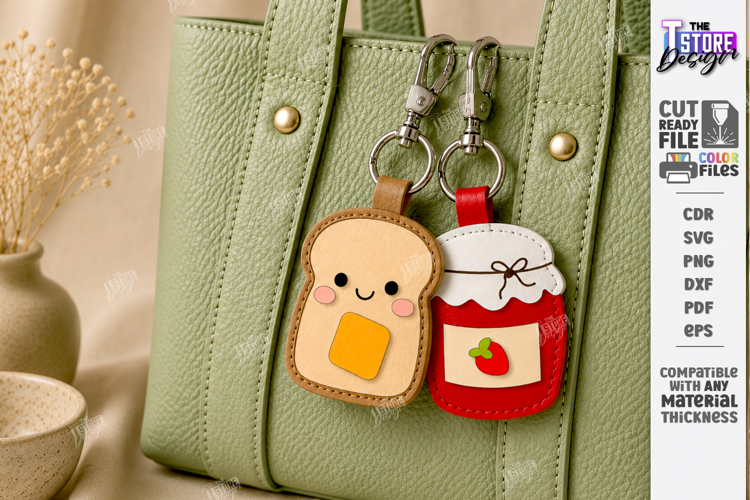 Leather Bag Charm Laser Cut | Toast and Jam Keychains | CNC
