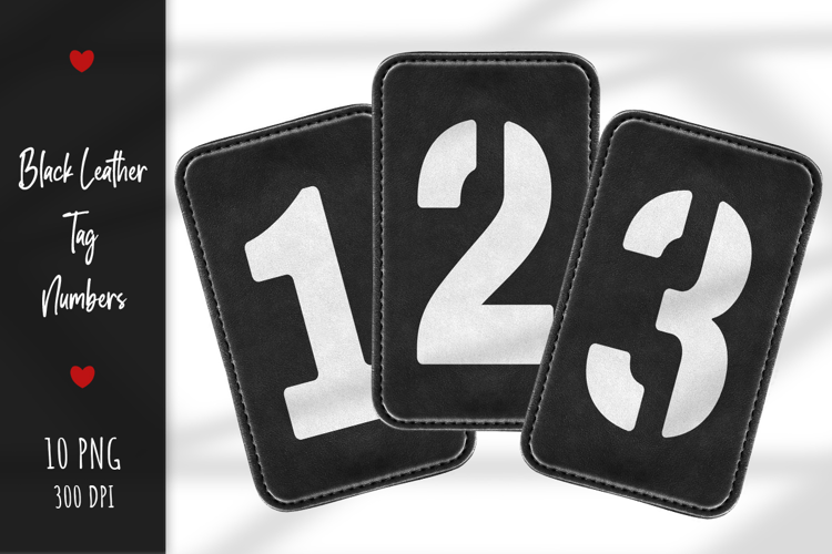 Black Leather Labels with Numbers