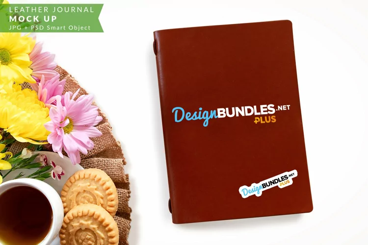 Leather Journal Cover Sticker Mock up