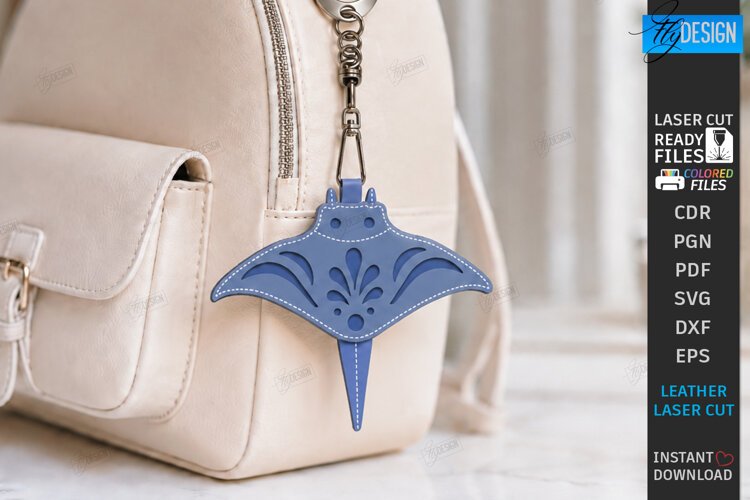 Leather Keychain Laser Cut | Bag Tag | Bag Charm | Ramp SVG example image 1