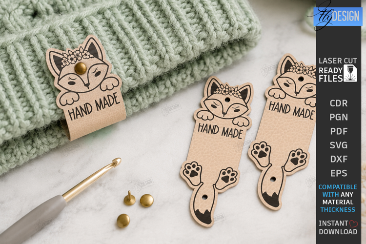 Leather Knit Tags Laser Cut | Leather Labels | Crafting |CNC