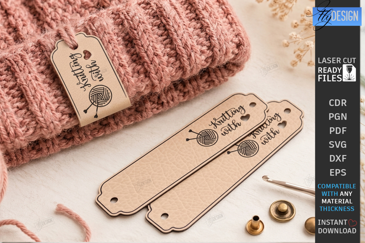Leather Knit Tags Laser Cut | Leather Labels | Crafting |CNC