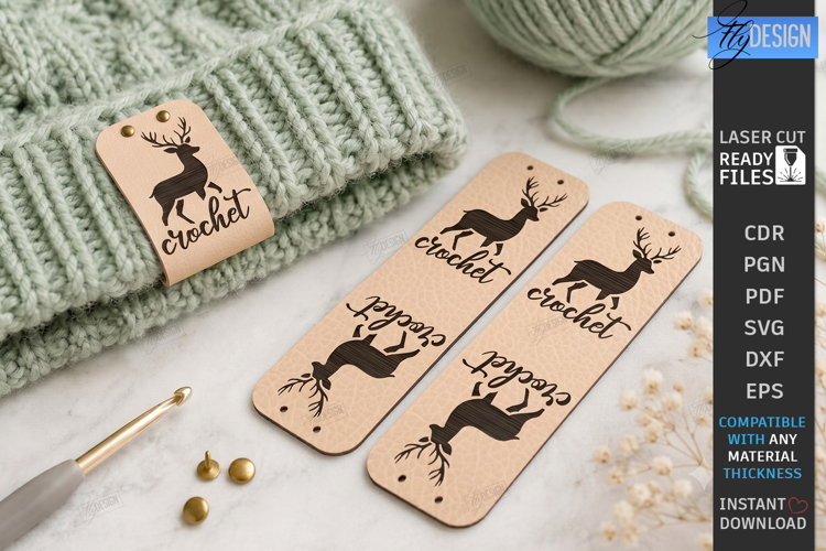Leather Knit Tags Laser Cut | Leather Labels | Crafting |CNC