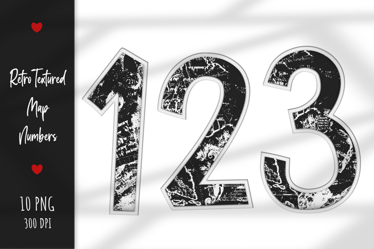 Leather Numbers with Vintage Pattern