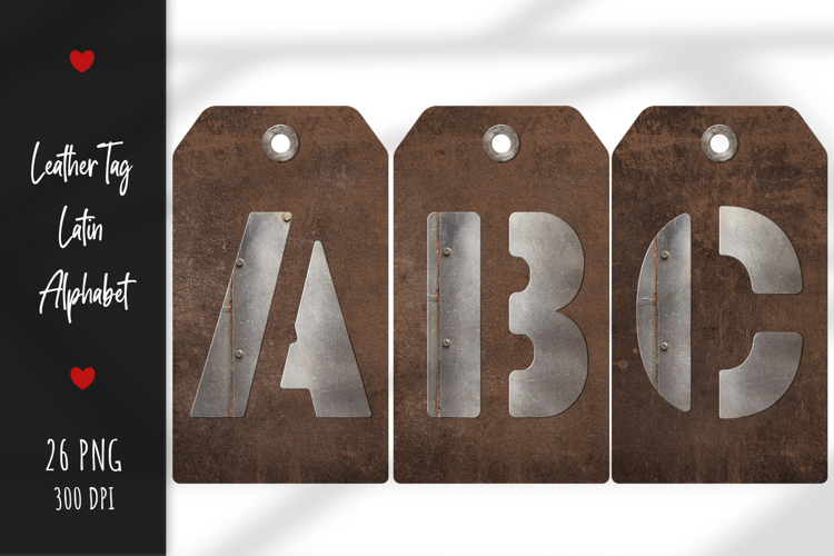 Old Leather Labels with Latin Letters