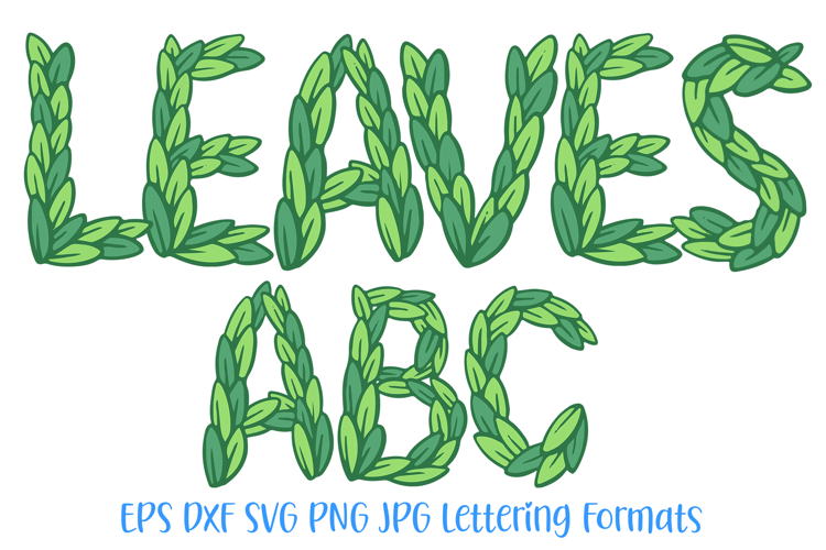 Leaves Alphabet Lettering Font Leaf Floral ABC SVG PNG