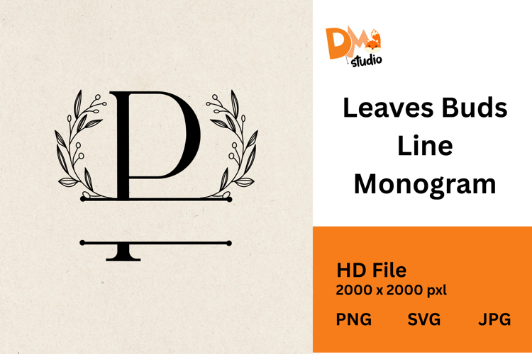 Leaves Buds Line Monogram