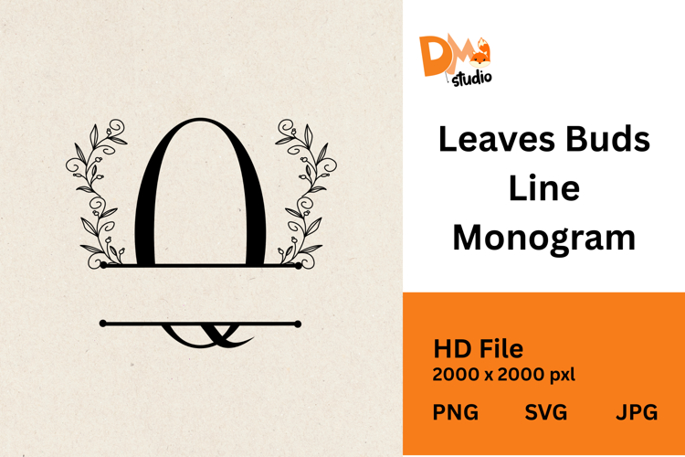 Leaves Buds Line Monogram - Graceful Style