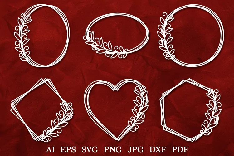 Leaves Wreath SVG, Leaves Frame SVG, Leaves Border SVG