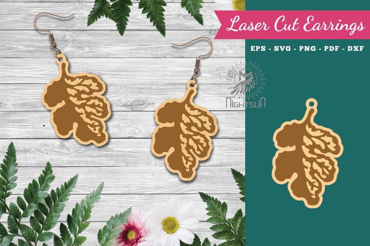 Leaves Laser Cut Earrings SVG