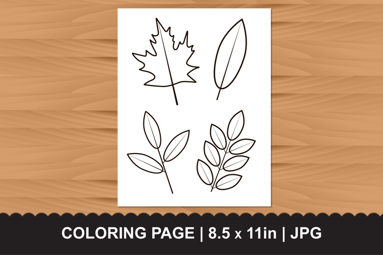Autumn Leaves Coloring Page Printable JPG