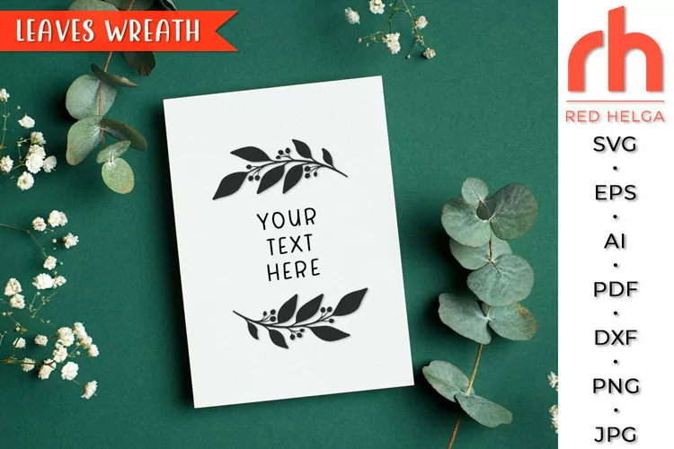 Leaves Wreath SVG, Laurel Frame Cut File, Branch Border DXF