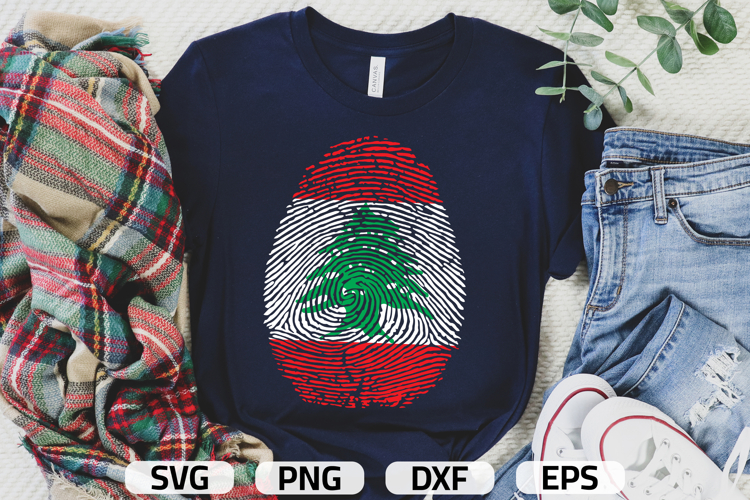 Lebanon SVG | Lebanon Flag Fingerprint | SVG PNG DXF EPS