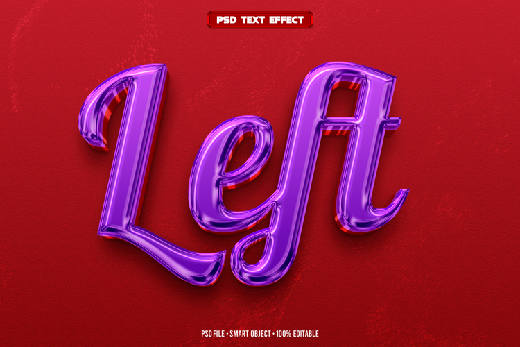 Left 3D editable text effect