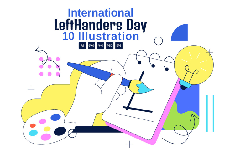 10 International Left Handers Day Illustration