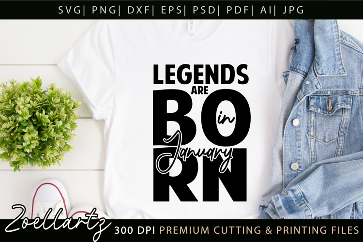 Birthday January SVG Cut File Baby Boy T-shirt Gifts for Men