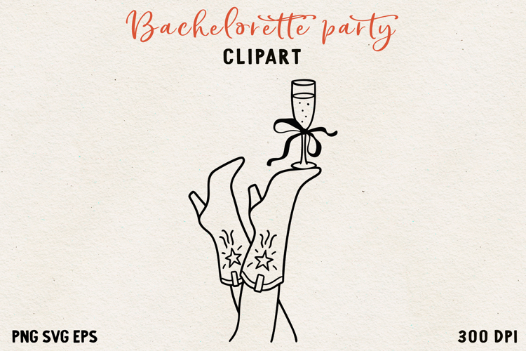 Bachelorette Party Line Art Clipart Bride SVG PNG EPS