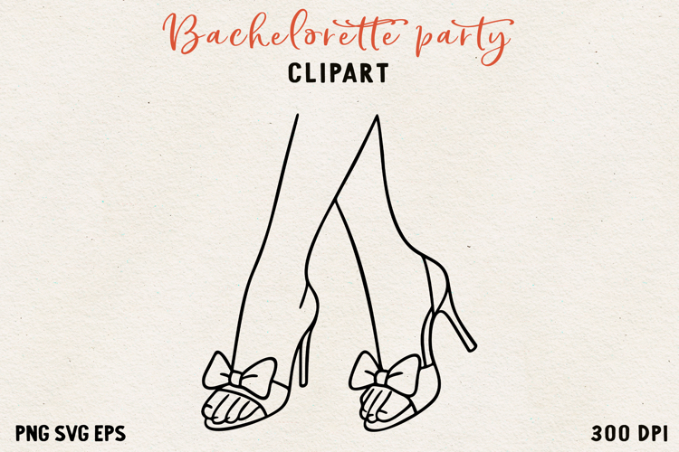 Bachelorette Party Line Art Clipart Bride SVG PNG EPS