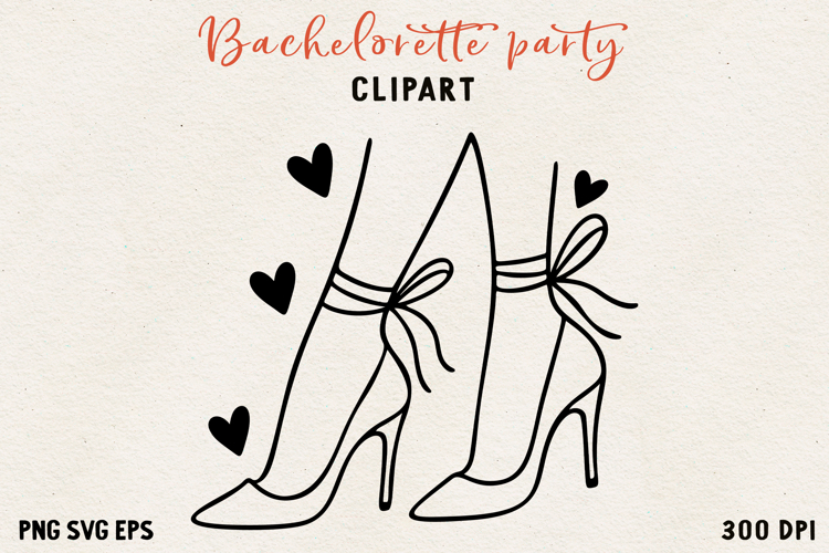 Bachelorette Party Line Art Clipart Bride SVG PNG EPS