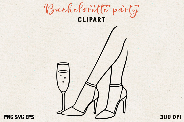 Bachelorette Party Line Art Clipart Bride SVG PNG EPS