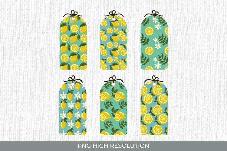 Lemon Patterned Shaped Tag