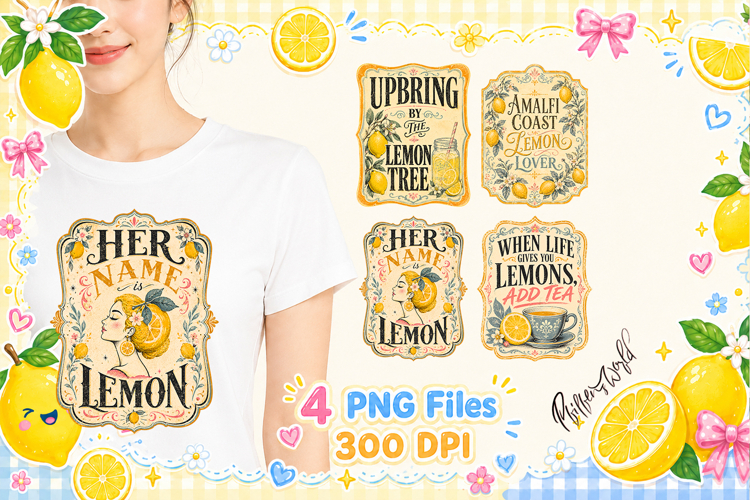 Vintage Lemon Quotes| Lemon Lover Designs | Summer PNGs