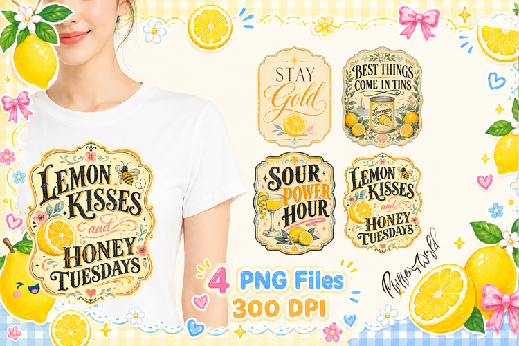 Vintage Lemon Quotes| Lemon Lover Designs | Girly PNG
