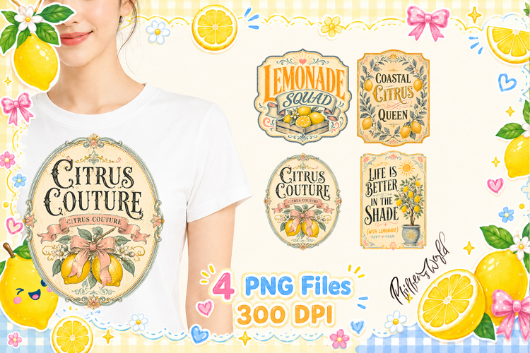 Vintage Lemon Quotes| Lemon Lover Designs | Citrus PNGs