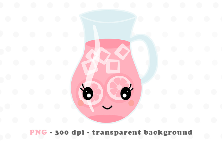 Kawaii Pink Lemonade PNG | Cute Drink Clipart